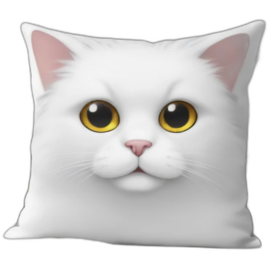 White fluffy cat pillow emoji