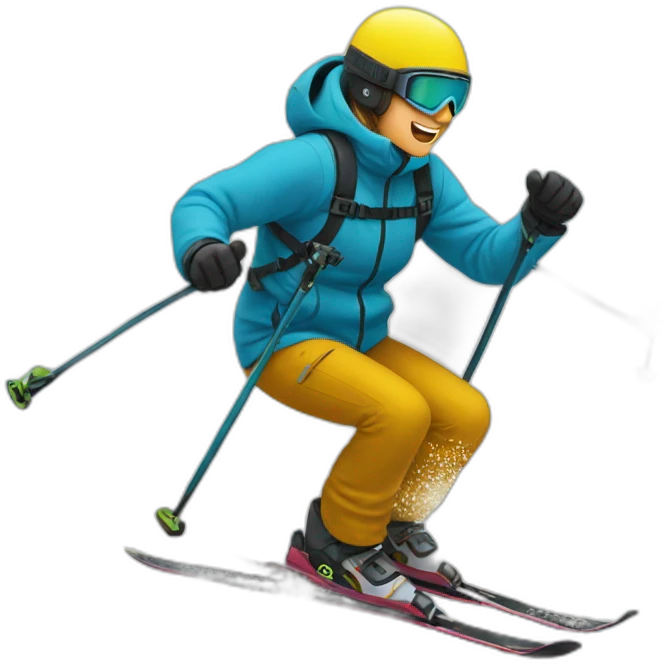 Powder skiing emoji