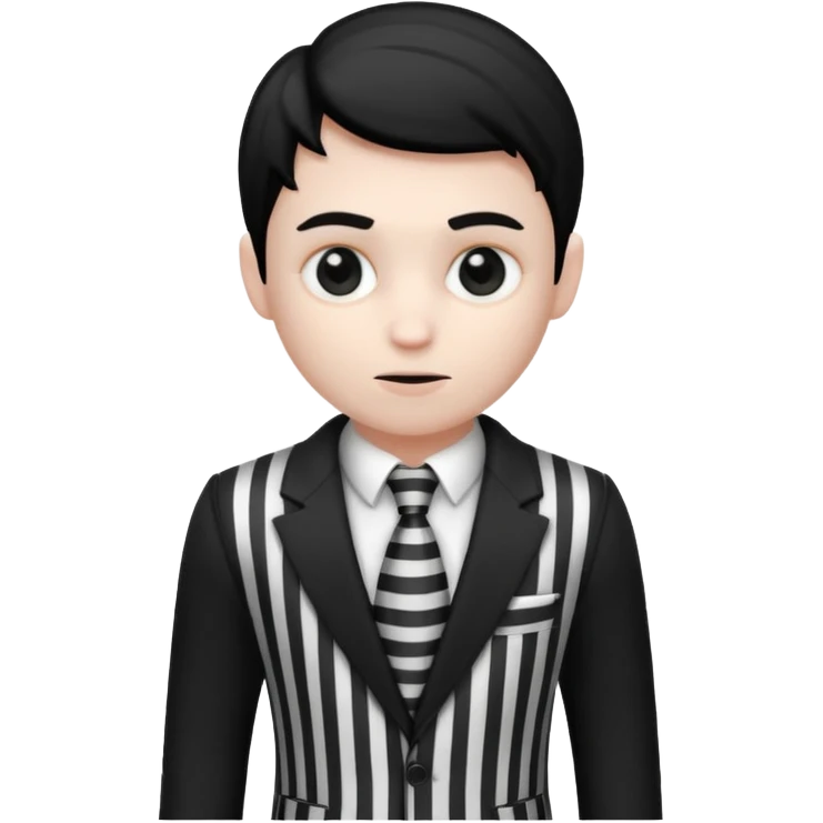 thief with black and white suit with stripes emoji