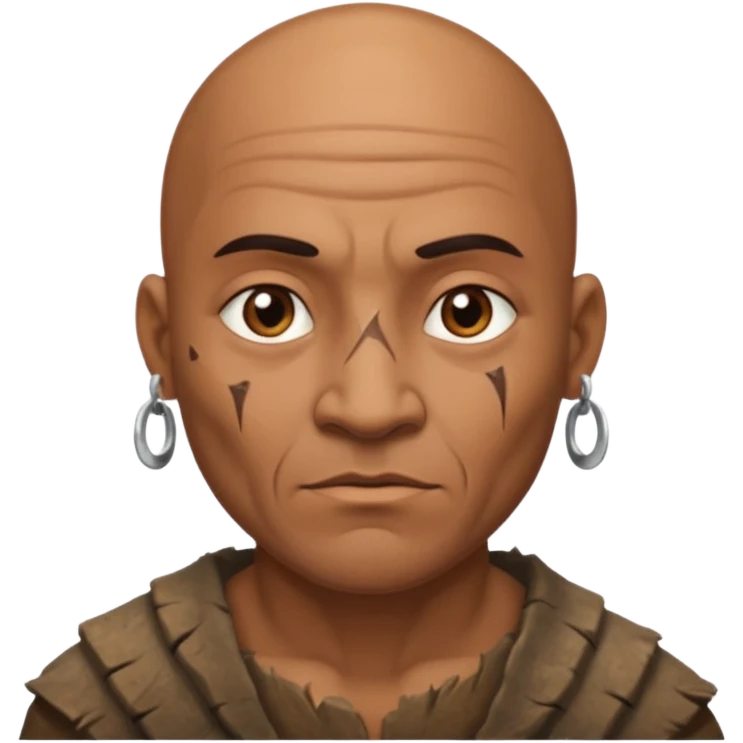 Bald Stone Age Man – Earrings, scars, rugged look.


 emoji