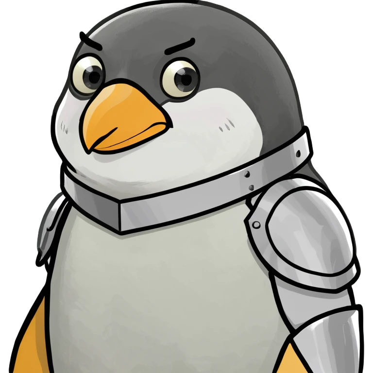 Penguin wearing armor  emoji