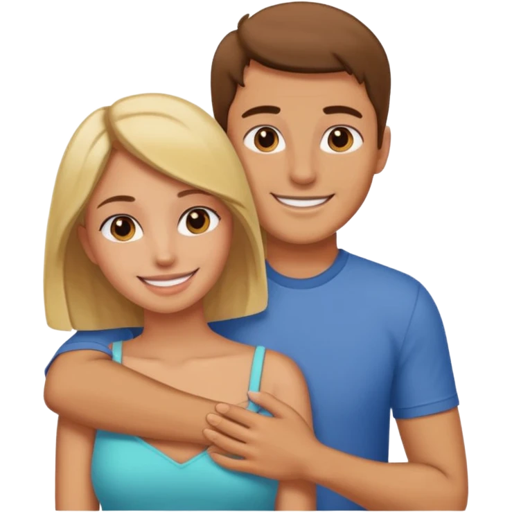 Man patting on his girlfriend  emoji