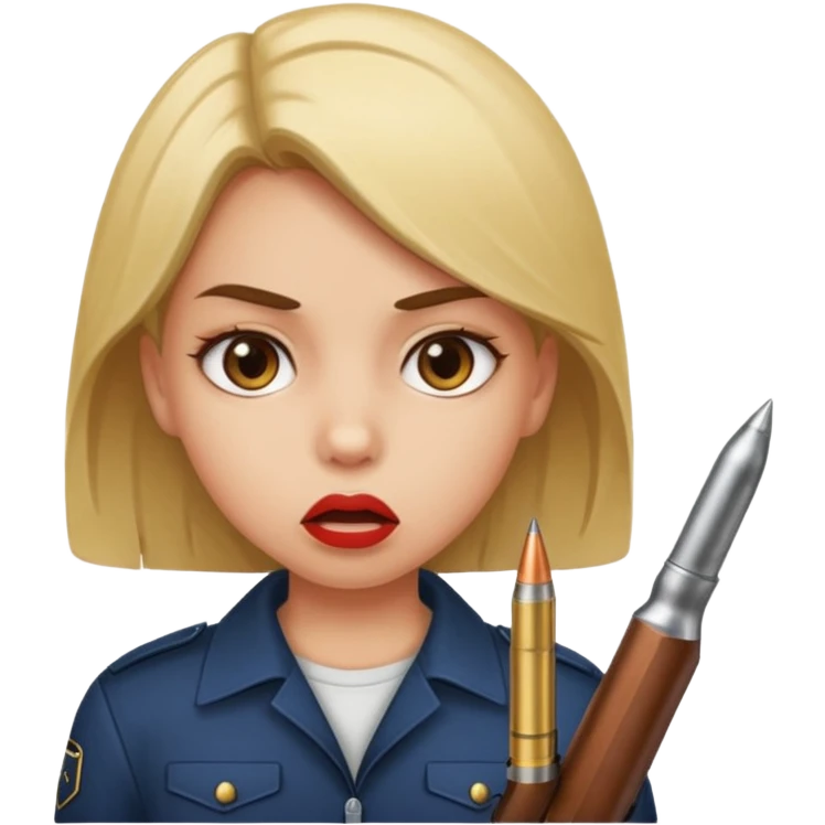 Girl with a bullet in her mouth emoji