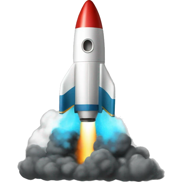 a rocket launch but the smoke is a sparkles emoji