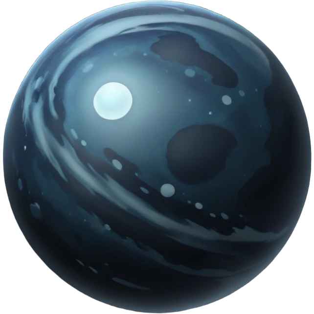 Cinematic Realistic black abstract planet in space emoji