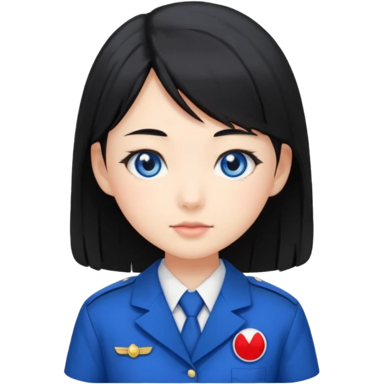 japanese schoolgirl with black hair and blue eyes emoji