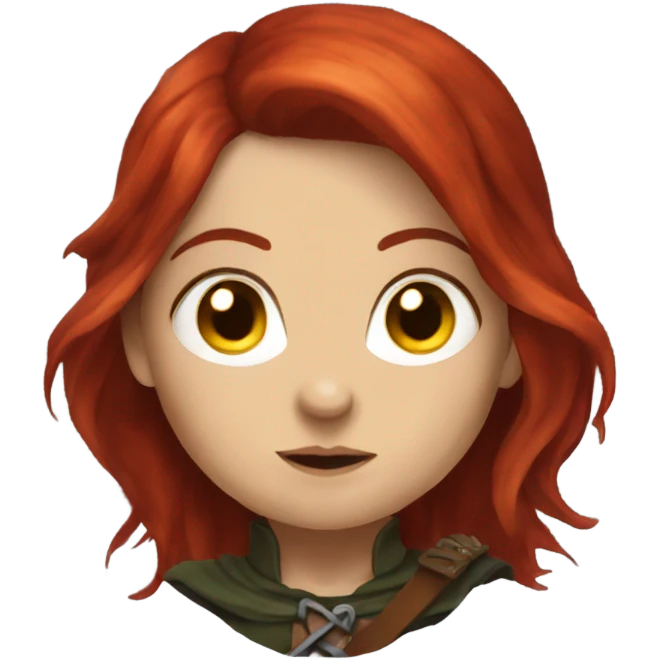 Fantasy female rogue halfling with red hair emoji