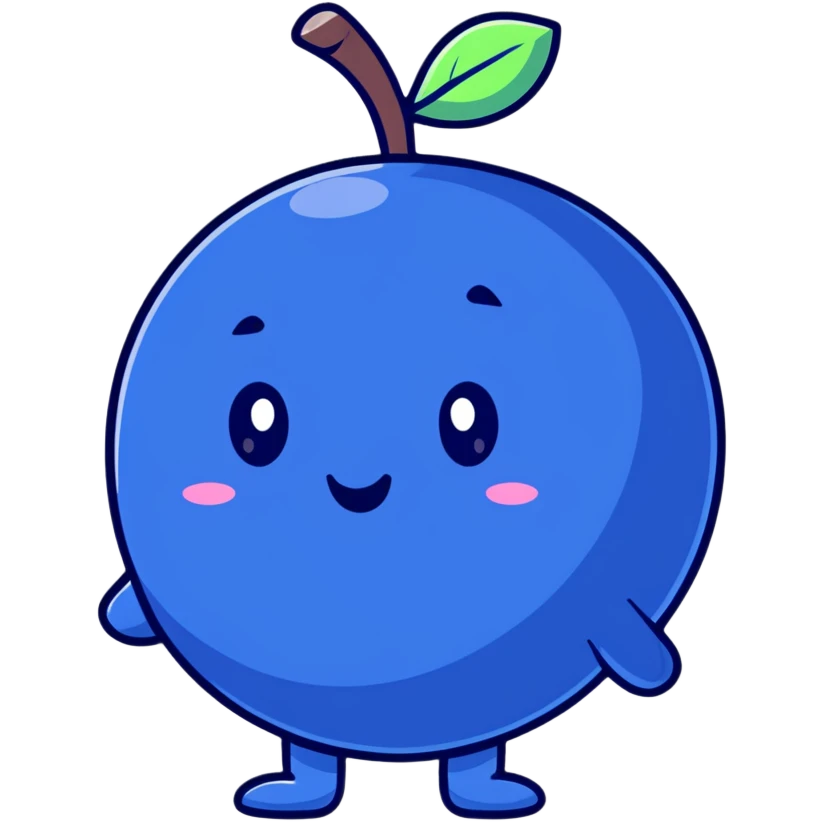 cute blueberry character emoji