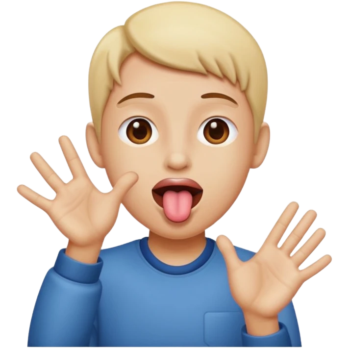 tongue out with hands to the side emoji