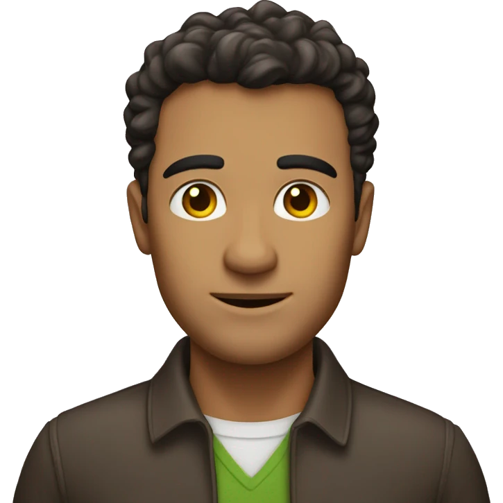 Homme brune bouclé  emoji