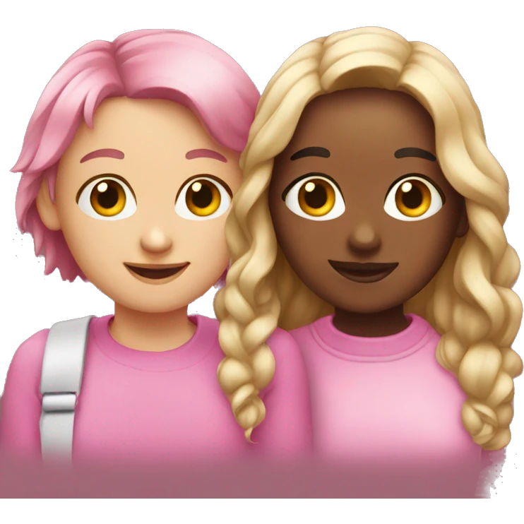 Best friends in pink emoji