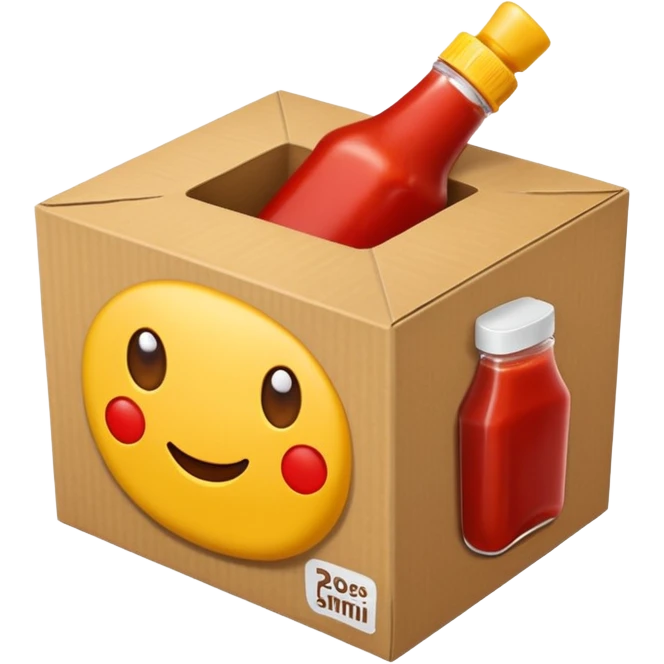 a small box have 2 sides, ketchup and mustard emoji
