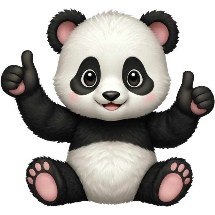 Little panda cub giving thumbs up emoji