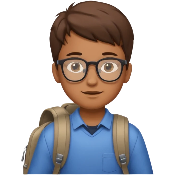 a student boy with the backpack emoji