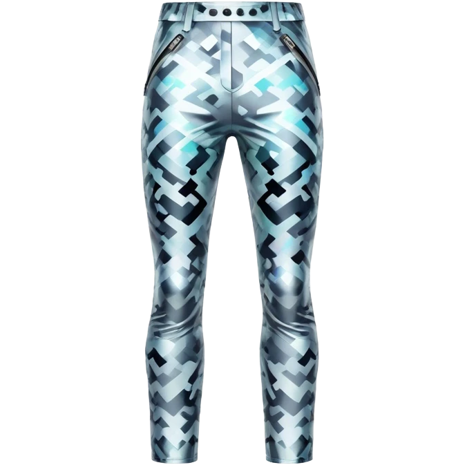 futuristic digital holographic camouflage pants emoji