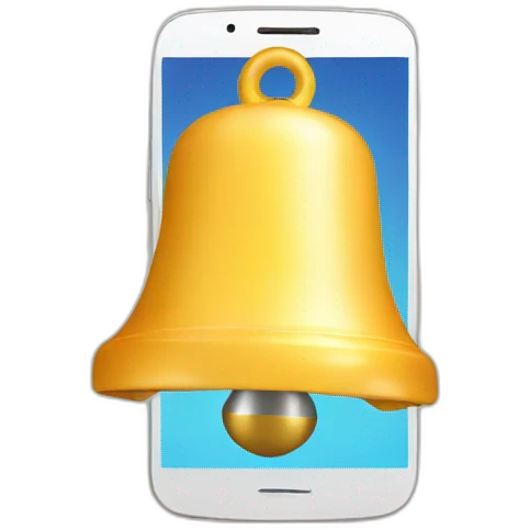 smartphone with a bell emoji