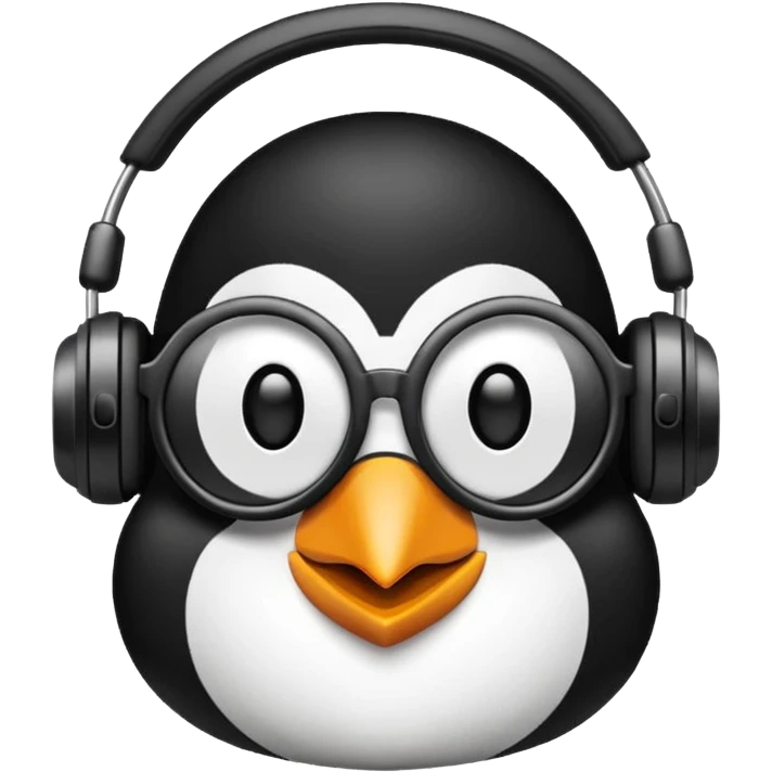 Emoji sobre pingüino gamer emoji