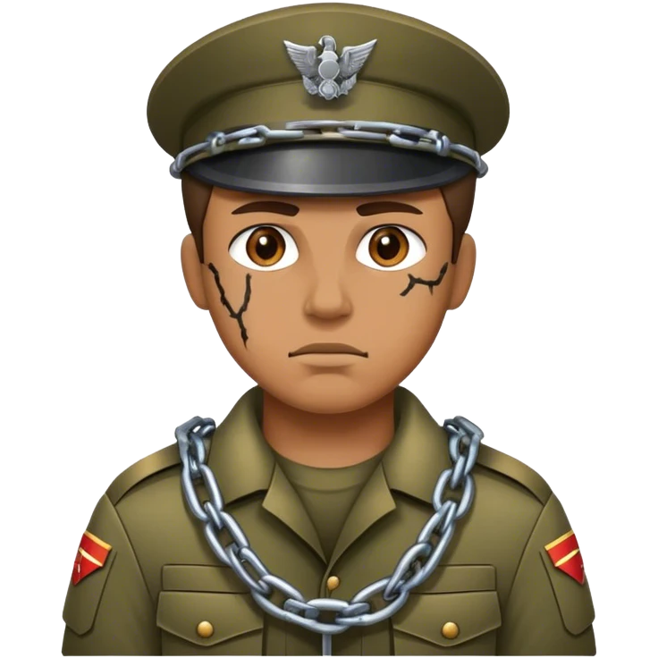 A soldier chained up emoji