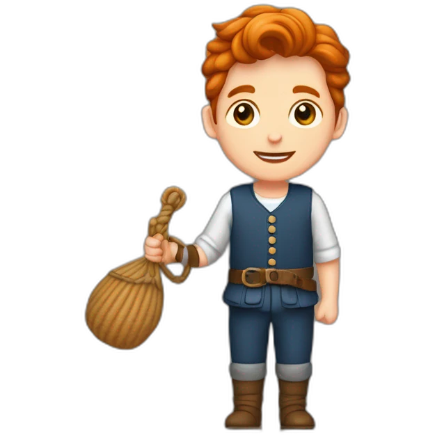 Un jeune homme roux habillée avec une marinière en maille emoji