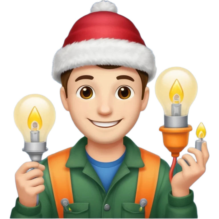 man decorating lights emoji