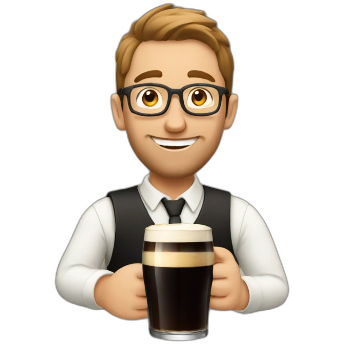 James enjoying a pint of Guinness emoji