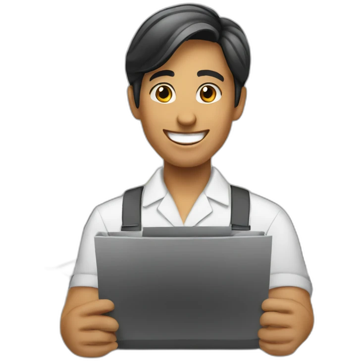 a happy cash register operator emoji