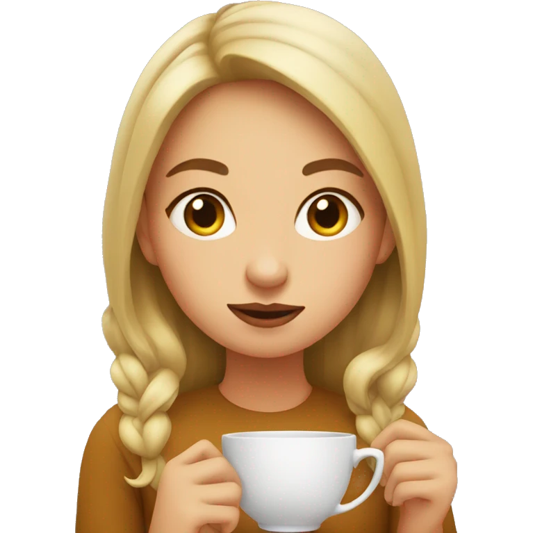 Girl sipping tea emoji