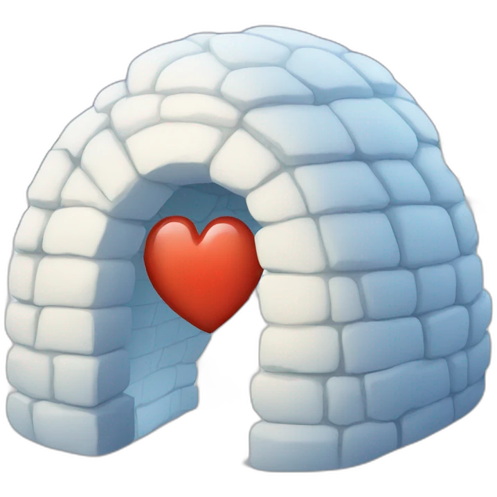 igloo with big heart emoji