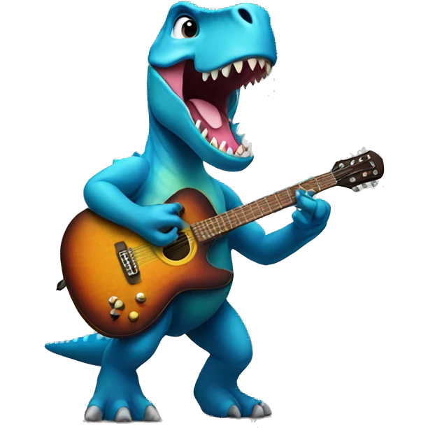 dinosaur playing guitar emoji