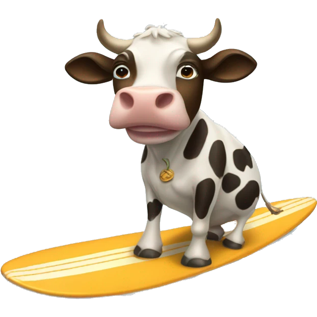 Cow riding surfboard emoji