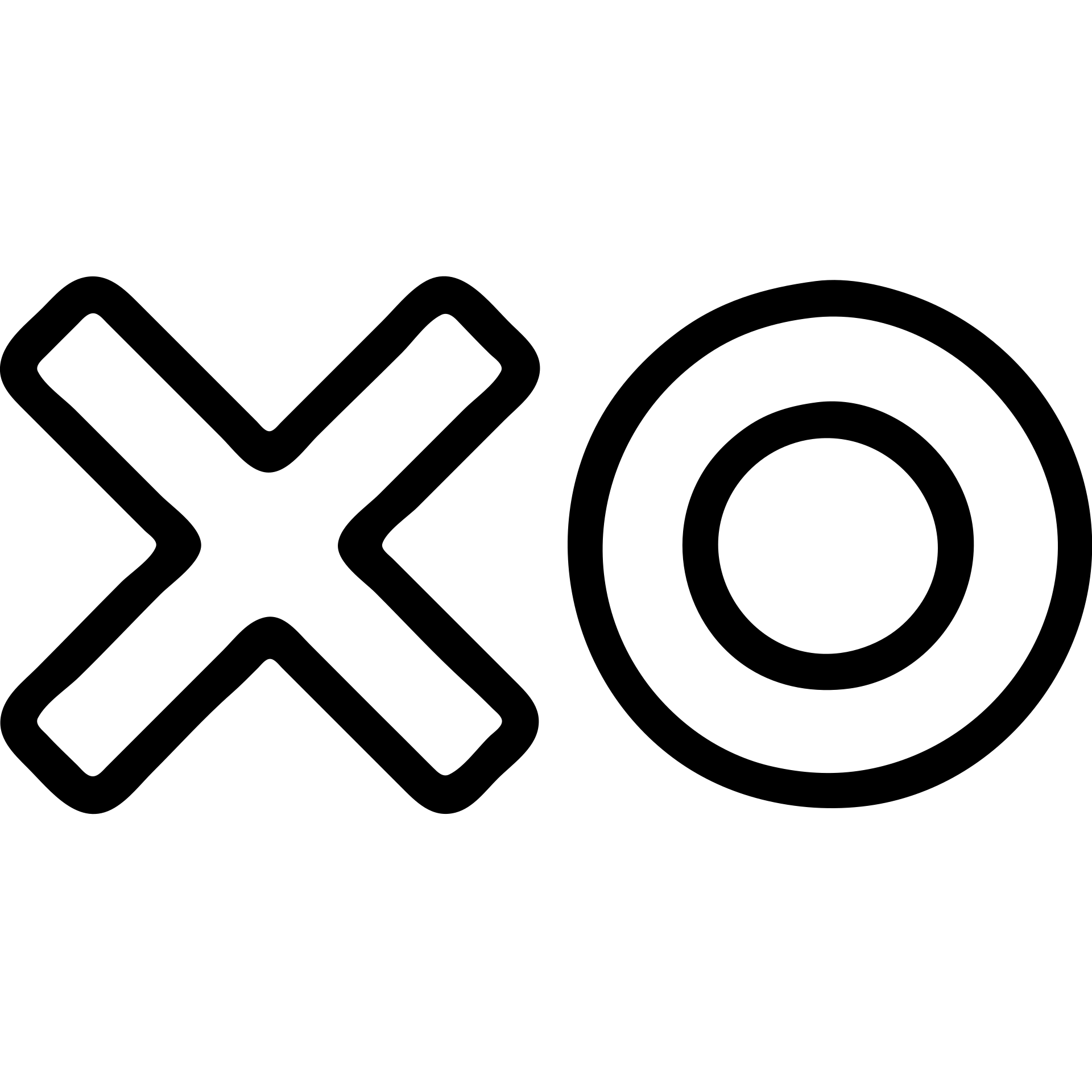 X and O icon, outlined style, no fill, strong black lines, minimalistic look emoji