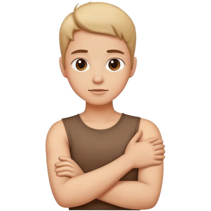 Arms crossed holding neck emoji