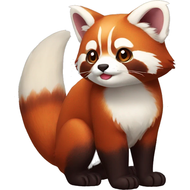 Red Panda Cat hybrid full body emoji
