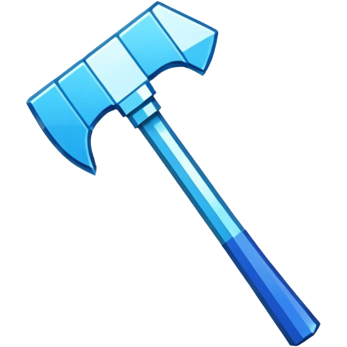 diamond item axe from Minecraft pixel art emoji