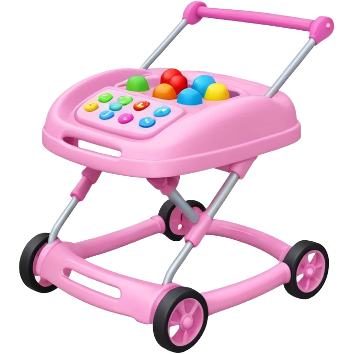 pink baby walker with toys on it emoji