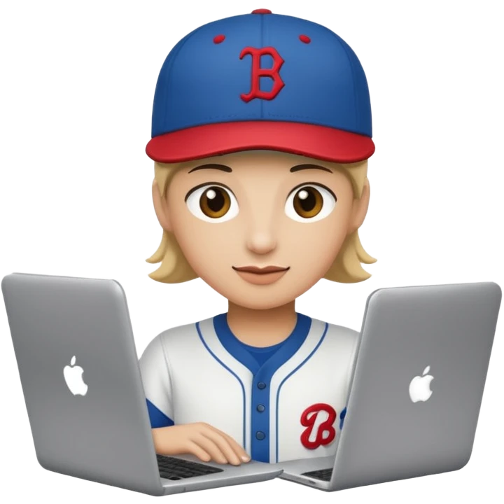 Crea una persona con una gorra y una lapto emoji