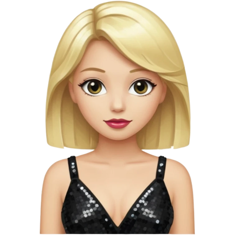 fancy blonde hair girl with night club outfit emoji
