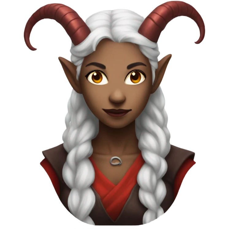 red female tiefling with white hair emoji