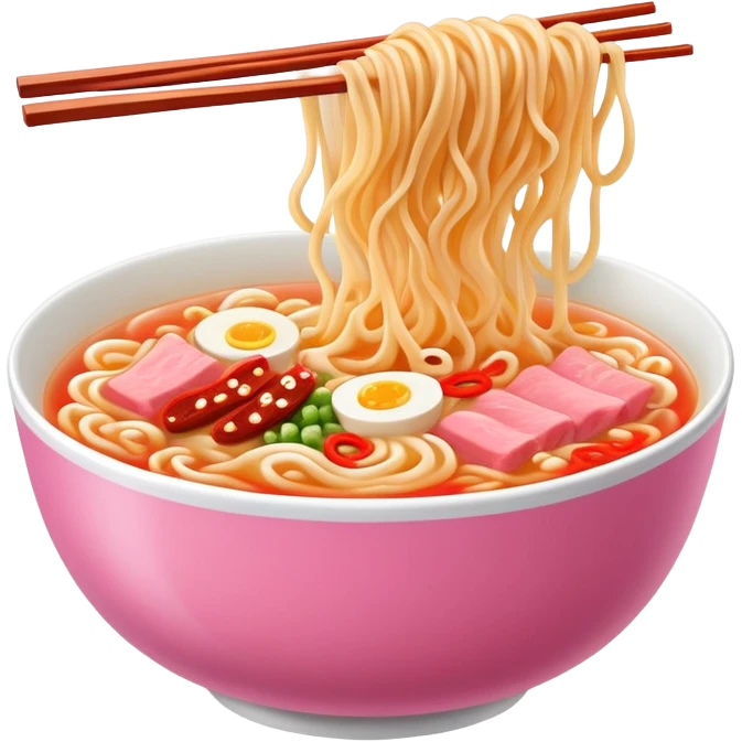 Buldak ramen noodles in pink  emoji