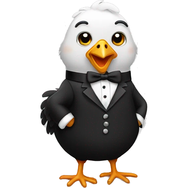 chicken in a tuxedo emoji
