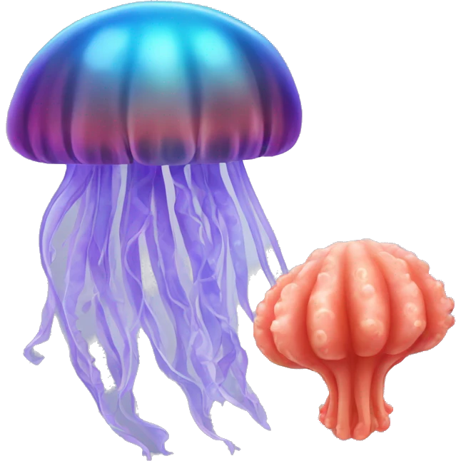 Jellyfish and coral emoji