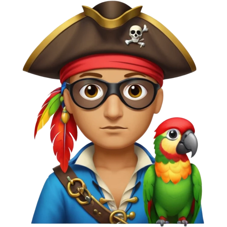 pirate and parrot emoji