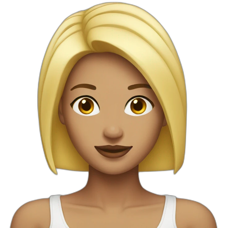 Sexy blonde médium short hair emoji