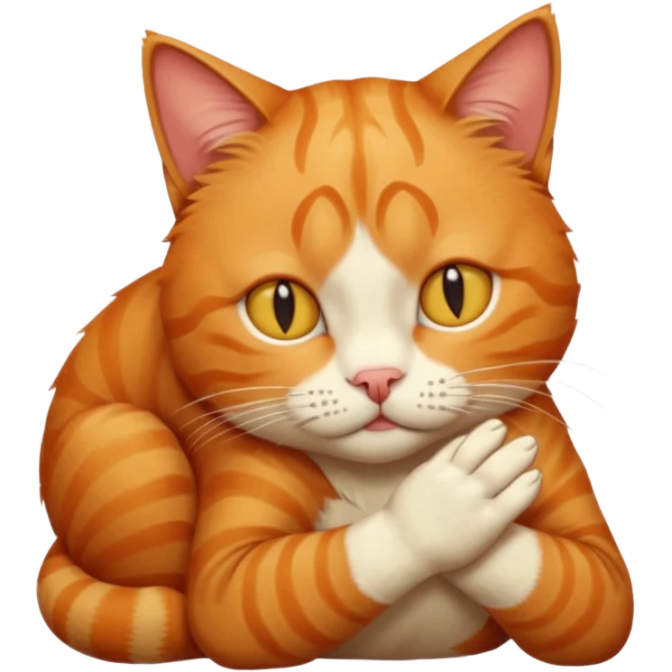 A cat holding its forehead with its paw because it has a headache emoji