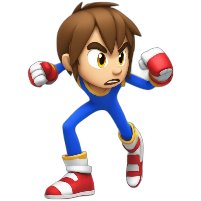 sonic punching kid emoji