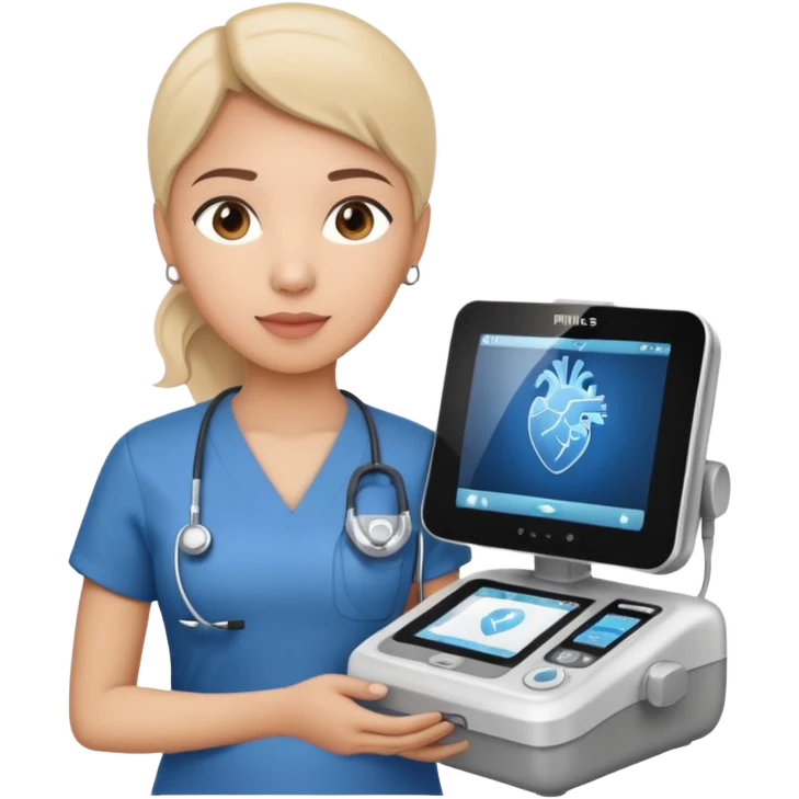 Cardiac sonographer with Philips ultrasound machine emoji