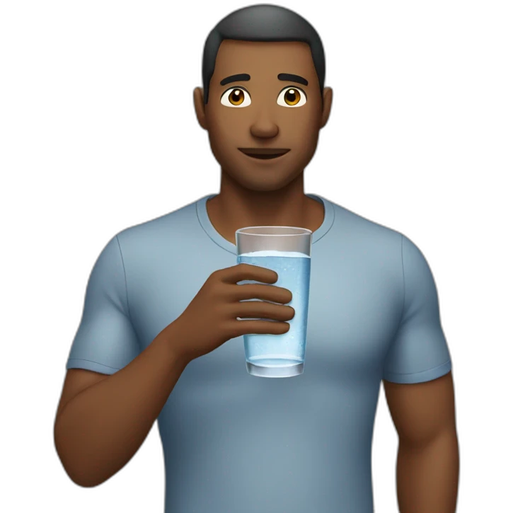 Man drink water emoji