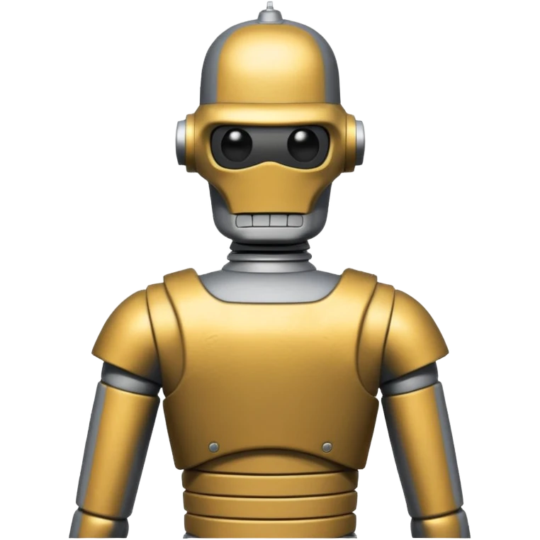 Bender looking at the camera from back, wearing a t-shirt emoji