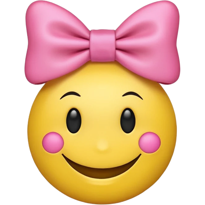 A smiley face with a small pink bow emoji