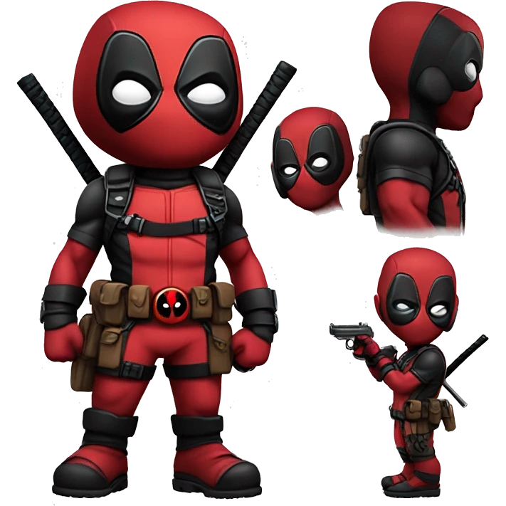 Cute deadpool character full body emoji